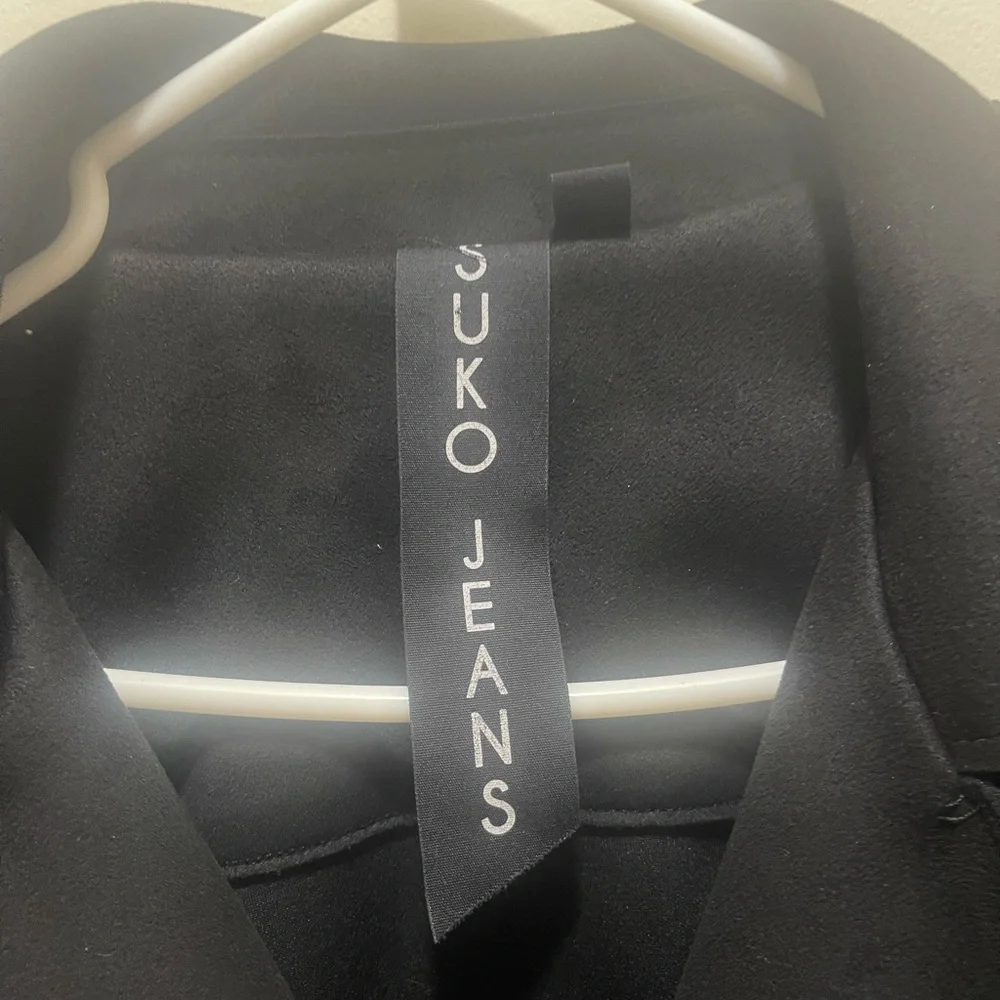 SUKO Jeans Black Moto Jacket Women's Size Large - Picture 5 of 9
